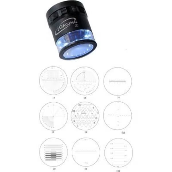 iGAGING 10x Stand Measuring Magnifier Loupe w/ Illuminated Scale LED, Black, Pack of 9, International Precision Instruments, Mfr#: 36-LED10-9